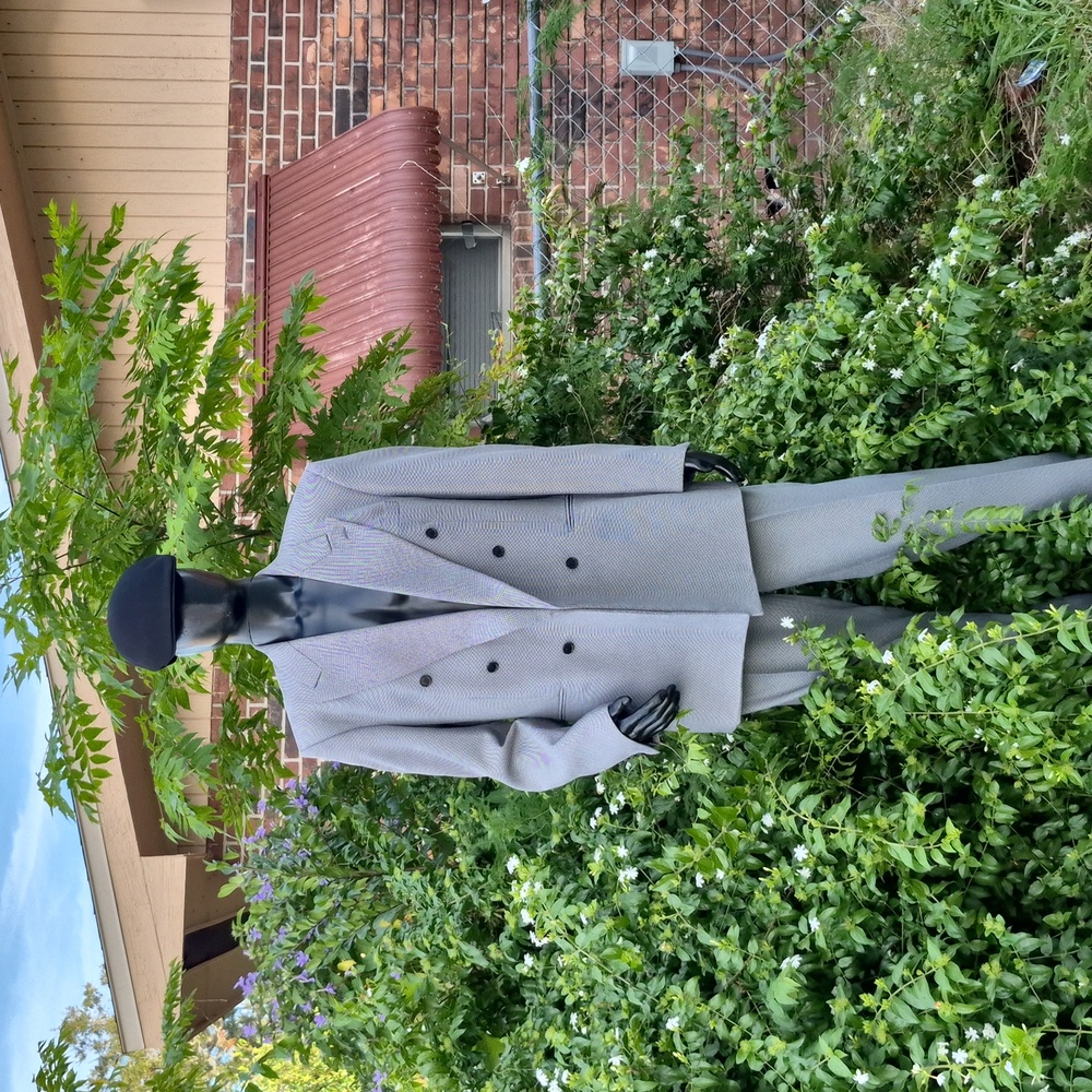 Gino Cappeli Men's Vintage  Silver Grey Double Breasted Luxury Suit